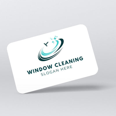 Window Cleaning logo Squeegee swoosh blue